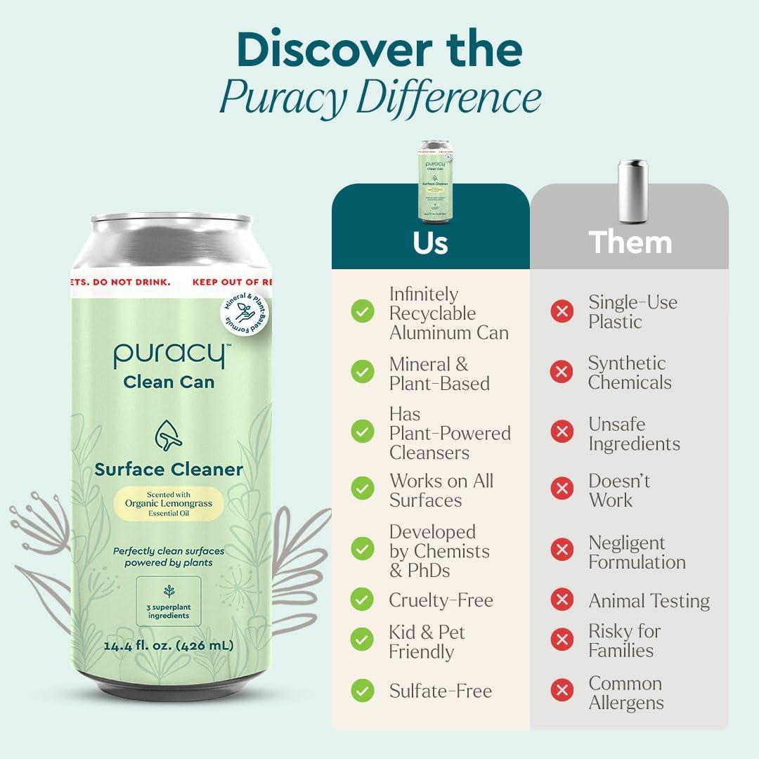 image:imagePuracy All Purpose Cleaner Concentrate PlantPowered MultiSurface Cleaner Surface Cleaner Solution As Seen on TikTok Organic Lemongrass 16 fl oz 1 PackLemongrass