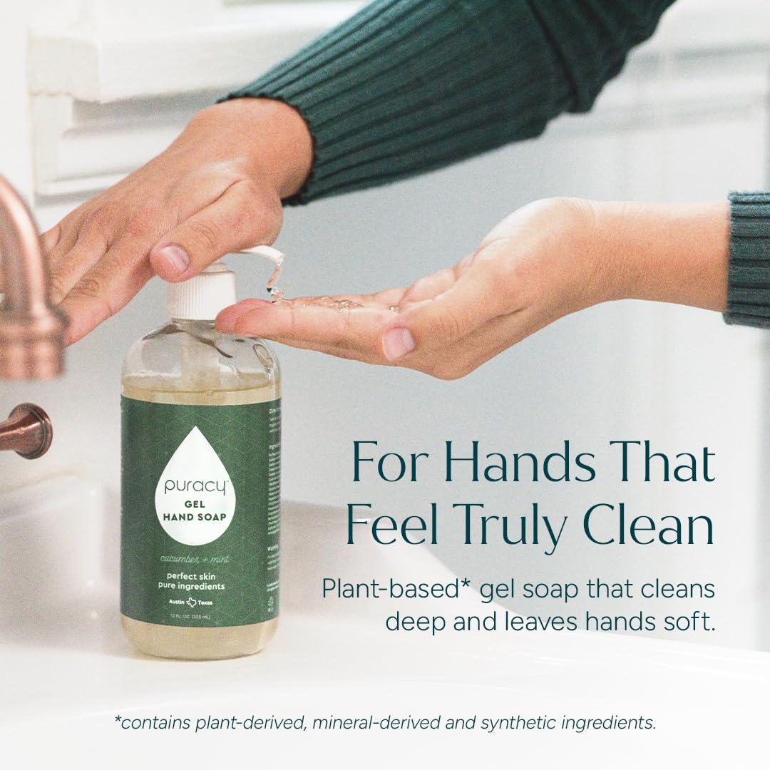 image:imagePuracy Foaming Hand Soap Refill PlantPowered Natural Hand Soap As Seen on TikTok NonToxic SulfateFree Liquid Soap Moisturizing Foam Handwash Liquid Lavender amp Vanilla 48 fl ozCucumber Mint