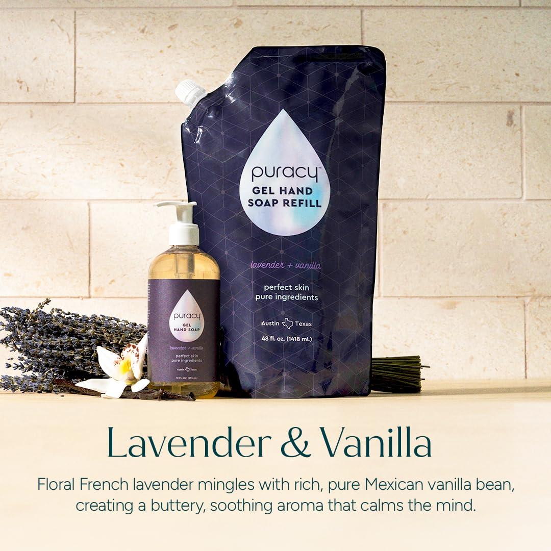 image:imagePuracy Foaming Hand Soap Refill PlantPowered Natural Hand Soap As Seen on TikTok NonToxic SulfateFree Liquid Soap Moisturizing Foam Handwash Liquid Lavender amp Vanilla 48 fl ozLavender Vanilla