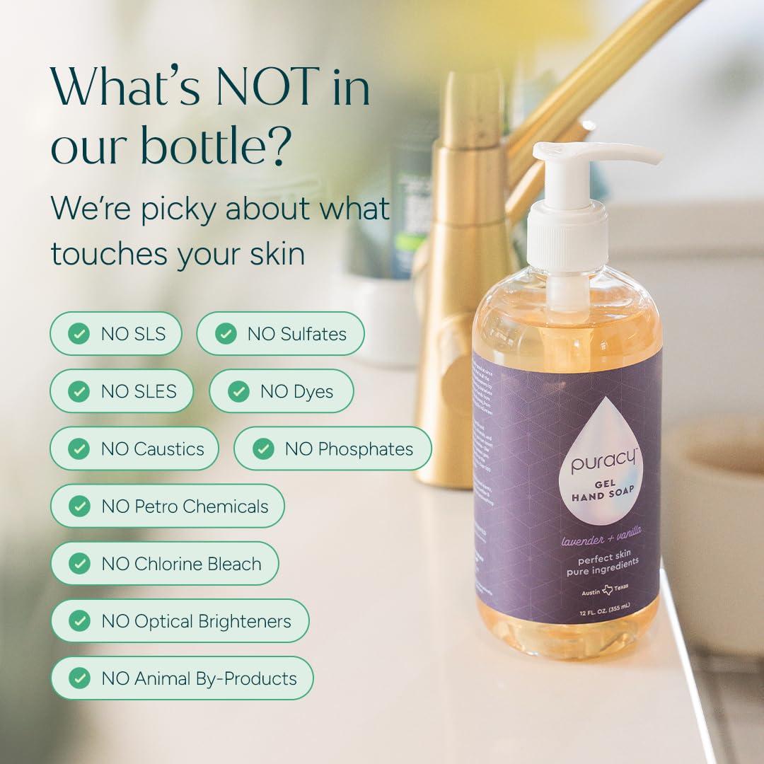 image:imagePuracy Foaming Hand Soap Refill PlantPowered Natural Hand Soap As Seen on TikTok NonToxic SulfateFree Liquid Soap Moisturizing Foam Handwash Liquid Lavender amp Vanilla 48 fl ozLavender Vanilla