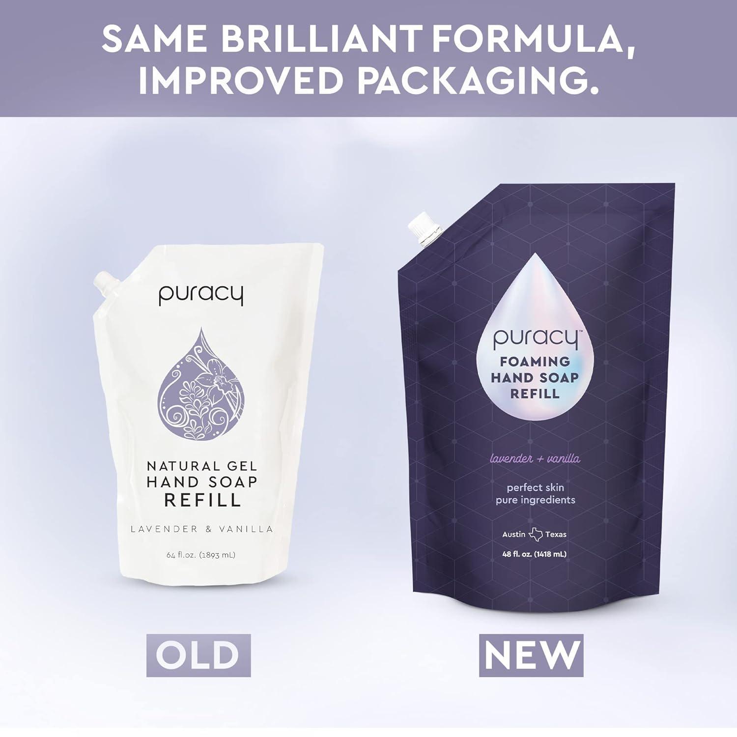 image:imagePuracy Foaming Hand Soap Refill PlantPowered Natural Hand Soap As Seen on TikTok NonToxic SulfateFree Liquid Soap Moisturizing Foam Handwash Liquid Lavender amp Vanilla 48 fl ozLavender Vanilla