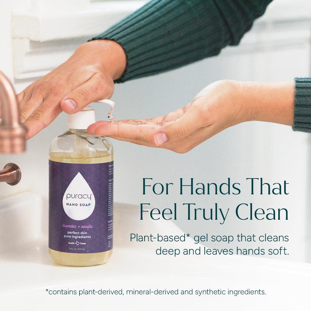 image:imagePuracy Foaming Hand Soap Refill PlantPowered Natural Hand Soap As Seen on TikTok NonToxic SulfateFree Liquid Soap Moisturizing Foam Handwash Liquid Lavender amp Vanilla 48 fl ozLavender Vanilla
