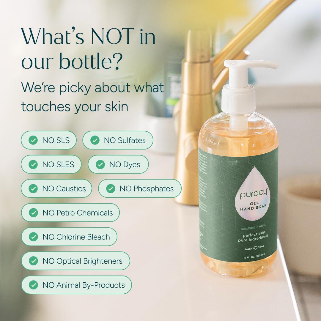 image:imagePuracy Foaming Hand Soap Refill PlantPowered Natural Hand Soap As Seen on TikTok NonToxic SulfateFree Liquid Soap Moisturizing Foam Handwash Liquid Lavender amp Vanilla 48 fl ozCucumber Mint