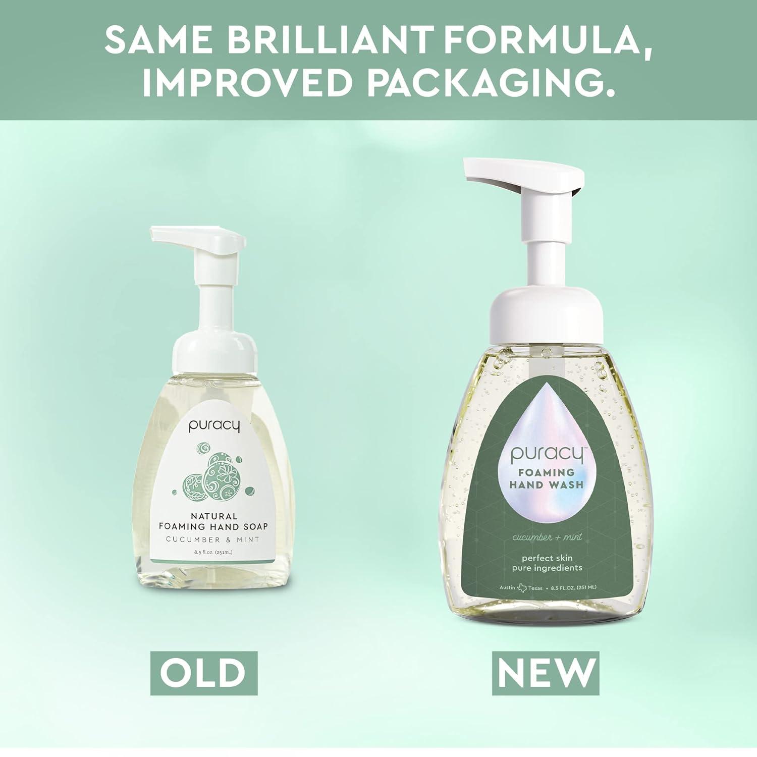 image:imagePuracy Foaming Hand Soap Refill PlantPowered Natural Hand Soap As Seen on TikTok NonToxic SulfateFree Liquid Soap Moisturizing Foam Handwash Liquid Lavender amp Vanilla 48 fl ozCucumber Mint