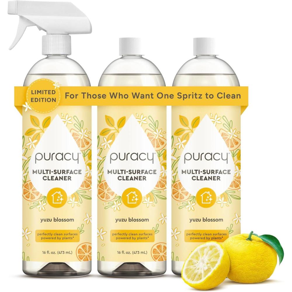 image:imagePuracy All Purpose Cleaner Concentrate PlantPowered MultiSurface Cleaner Surface Cleaner Solution As Seen on TikTok Organic Lemongrass 16 fl oz 1 PackYuzu Blossom
