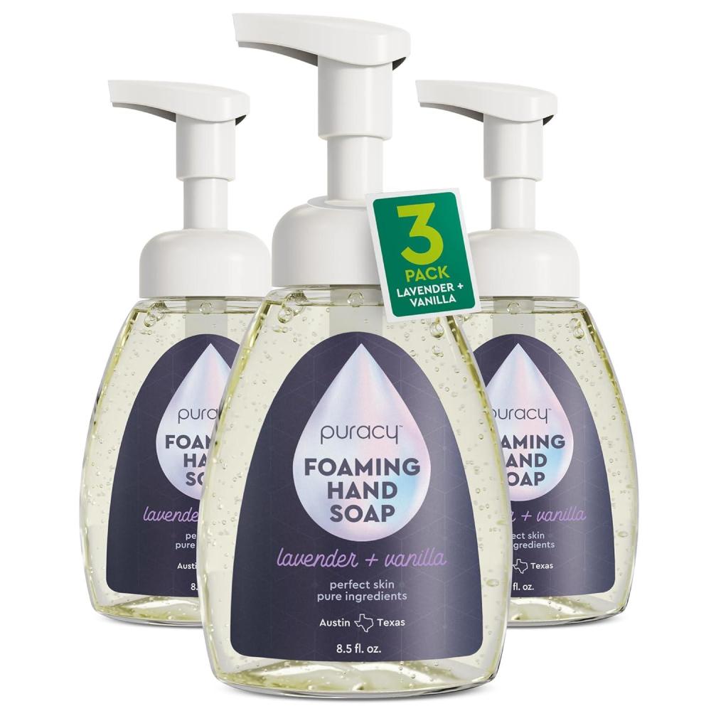 image:imagePuracy Foaming Hand Soap Refill PlantPowered Natural Hand Soap As Seen on TikTok NonToxic SulfateFree Liquid Soap Moisturizing Foam Handwash Liquid Lavender amp Vanilla 48 fl ozLavender Vanilla