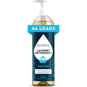 Puracy Laundry Detergent Refill – Enzyme-Powered Liquid Laundry Detergent Concentrate, Natural Laundry Detergent Seen on TikTok, Non-Toxic (Fresh Linen, 48 fl oz, 192 Loads)(Fresh Linen)