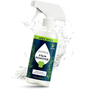 Puracy Stain Remover, Travel and Laundry Stain Cleaner for Clothes, Baby Essentials, Kids Stains, Oil and Fabric Spot Cleaner, (Stain Remover Spray, 4 fl oz)(Stain Remover Spray  12 fl oz)