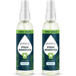 Puracy Stain Remover, Travel and Laundry Stain Cleaner for Clothes, Baby Essentials, Kids Stains, Oil and Fabric Spot Cleaner, (Stain Remover Spray, 4 fl oz)(Stain Remover Spray  4 fl oz  2 Pack)