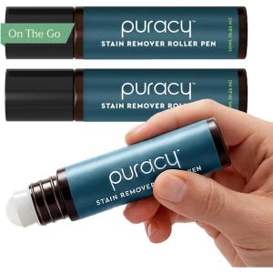 Puracy Stain Remover, Travel and Laundry Stain Cleaner for Clothes, Baby Essentials, Kids Stains, Oil and Fabric Spot Cleaner, (Stain Remover Spray, 4 fl oz)(Stain Remover Pen  3 pack)