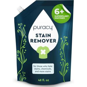 Puracy Stain Remover, Travel and Laundry Stain Cleaner for Clothes, Baby Essentials, Kids Stains, Oil and Fabric Spot Cleaner, (Stain Remover Spray, 4 fl oz)(Stain Remover Refill  48 fl oz)