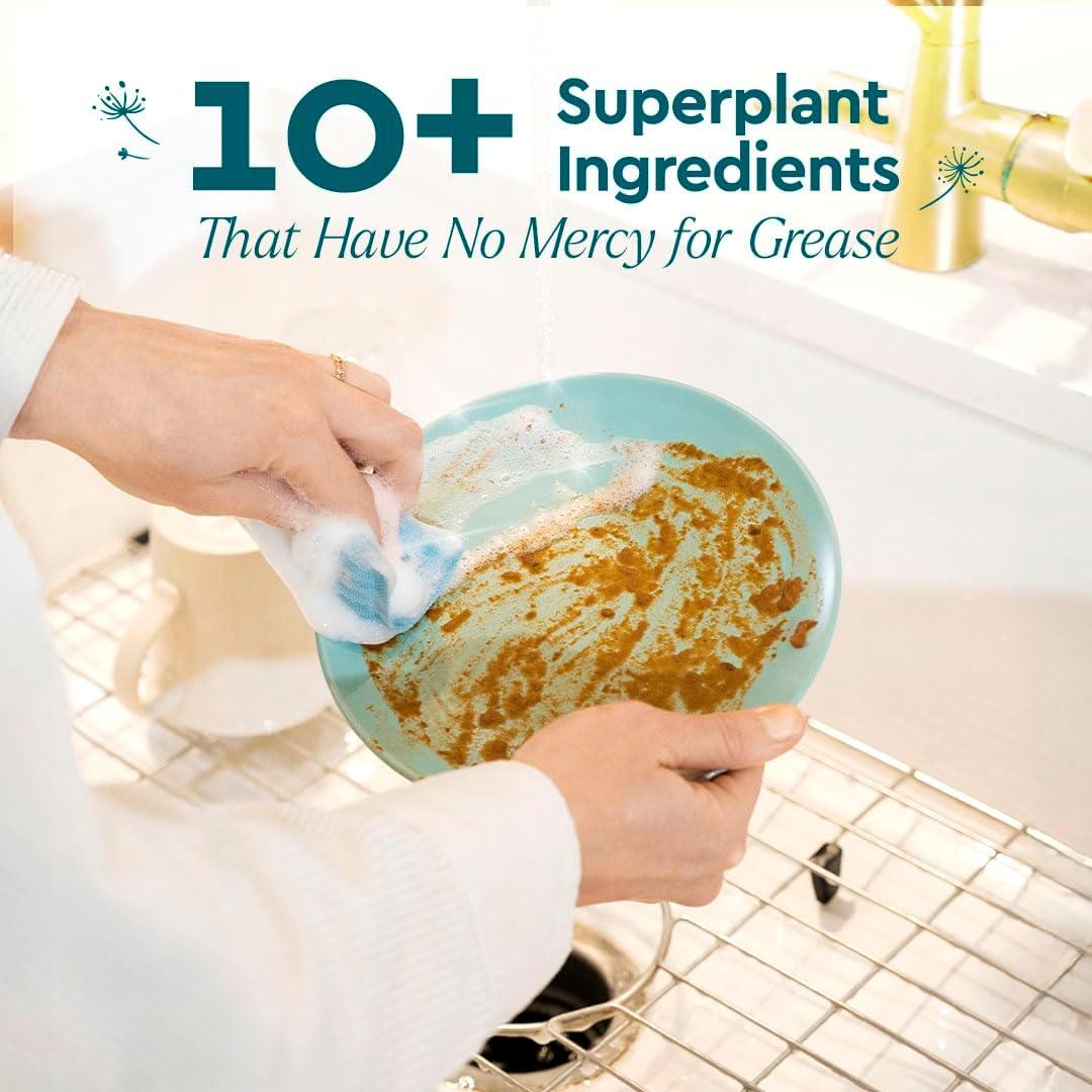 image:imagePuracy Natural Dish Soap Refill SkinSoftening PlantBased Liquid Dishwashing Detergent Soap CleanRinsing WaterSheeting Formula Organic Lemongrass 48 fl ozCitrus