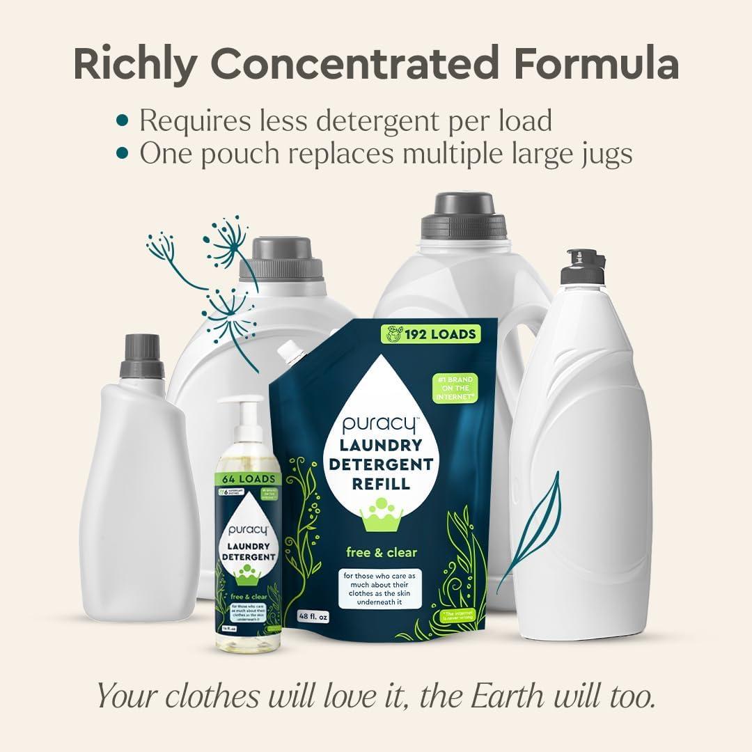 image:imagePuracy Laundry Detergent EnzymePowered Liquid Laundry Detergent Concentrate Natural LaundryDetergent Seen on TikTok NonToxic Cherry Blossom 16 fl oz 64 Loads