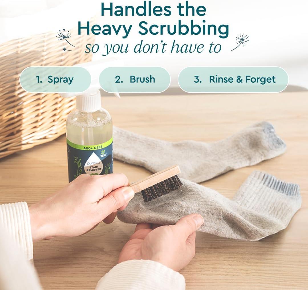 image:imagePuracy Laundry Stain Remover Brush for Tough Deep and Aged Clothing Stains with Vegan Bristles for Safe and Effective Stain and Odor Elimination