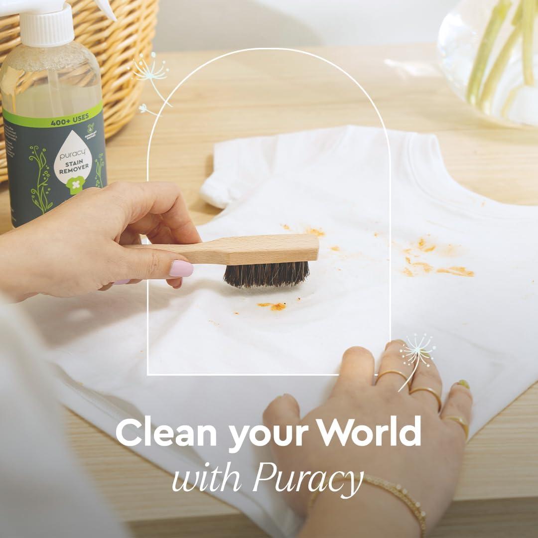 image:imagePuracy Laundry Stain Remover Brush for Tough Deep and Aged Clothing Stains with Vegan Bristles for Safe and Effective Stain and Odor Elimination
