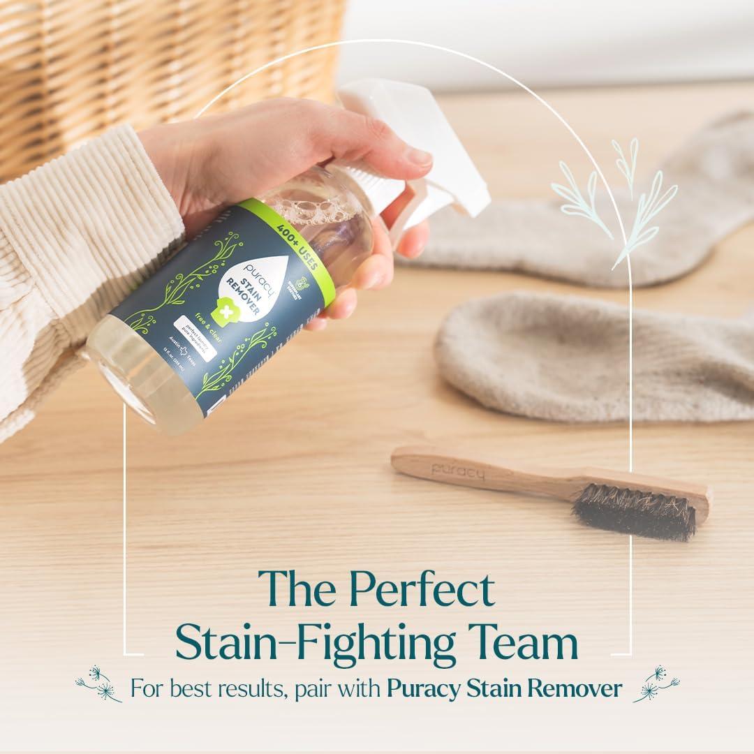 image:imagePuracy Laundry Stain Remover Brush for Tough Deep and Aged Clothing Stains with Vegan Bristles for Safe and Effective Stain and Odor Elimination