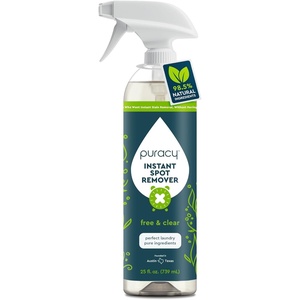 Puracy Laundry Stain Remover for Clothes Laundry – Carpet Stain Remover Carpet Spot Cleaner Couch Stain Remover – Clothes Spray, Free & Clear – Instant Spot Remover, 48 Fl Oz (Pack of 1)(Instant)
